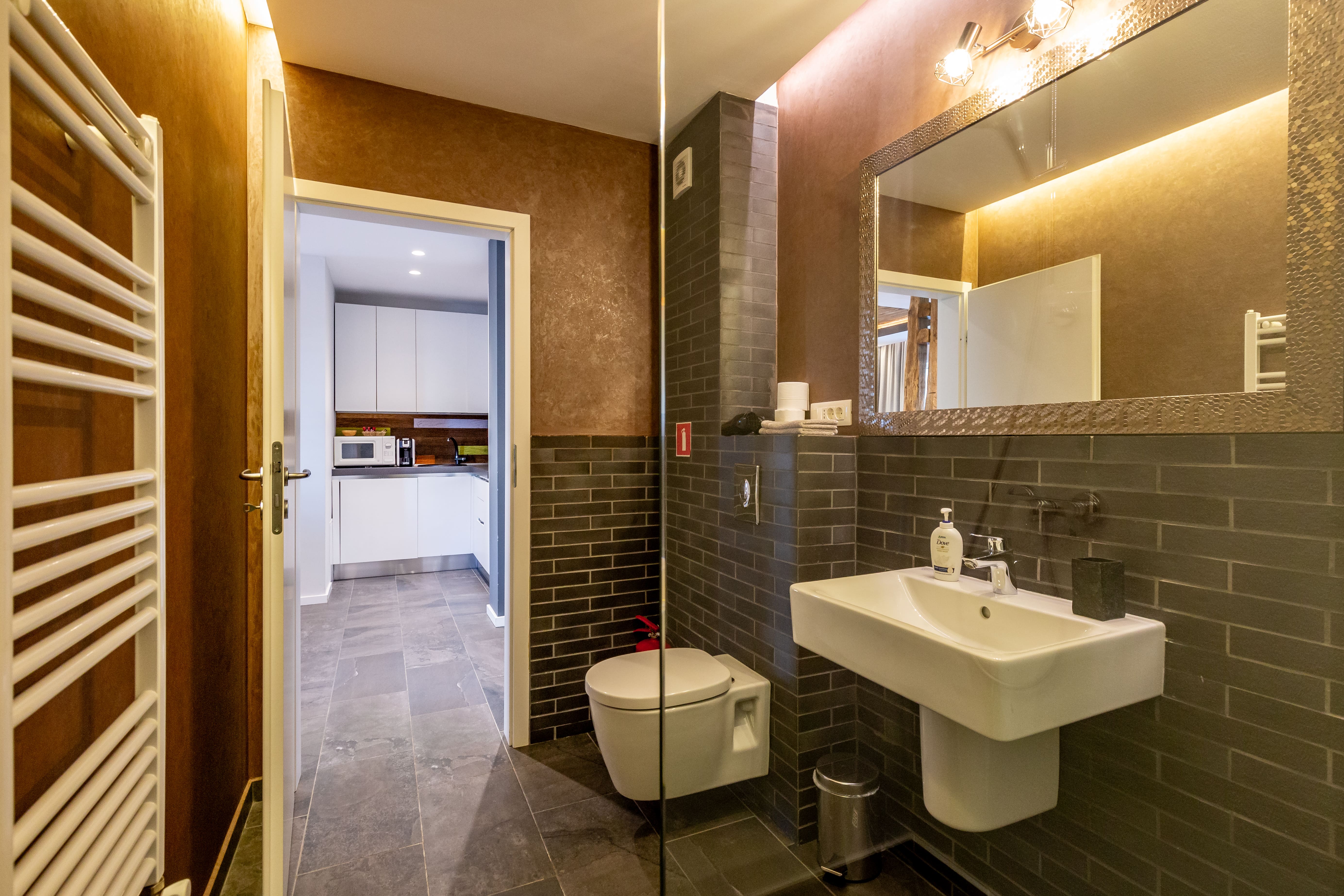 Luxurious bathroom with modern amenities
